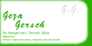 geza gersch business card